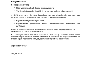 7440 SAYILI KANUN KAPSAMINDA EK VERGİ UYGULAMASINA İLİŞKİN ESASLAR HK.